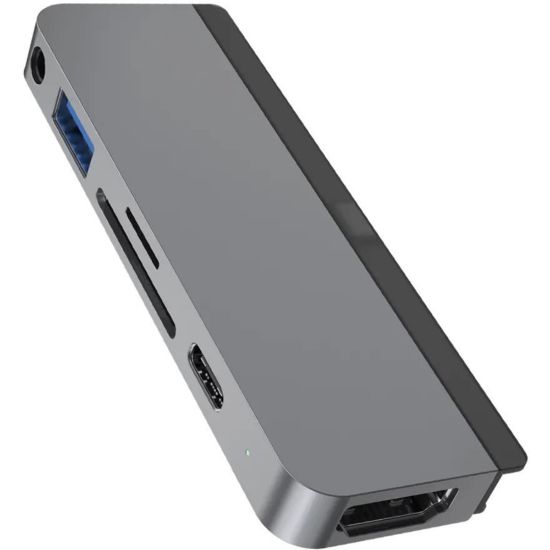 Picture of Targus Sanho HyperDrive 6-In-1 USB-C Hub, 4/10inH x 3-7/10inW x 1-3/10inD, Silver, 00GF61