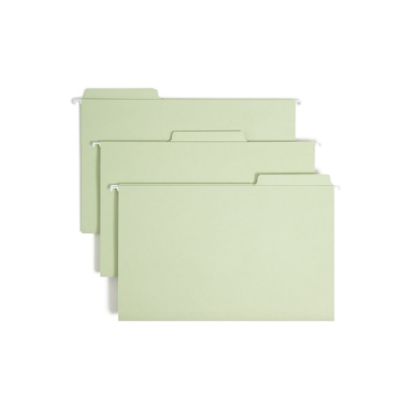 Picture of Smead FasTab Hanging Folders, 1/3 Cut, Legal Size, Moss, Pack Of 20