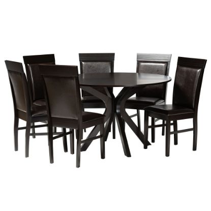 Picture of Baxton Studio Jeane Wood Dining Set, 29-15/16inH x 47-1/4inW x 47-1/4inD, Dark Brown/Espresso Brown