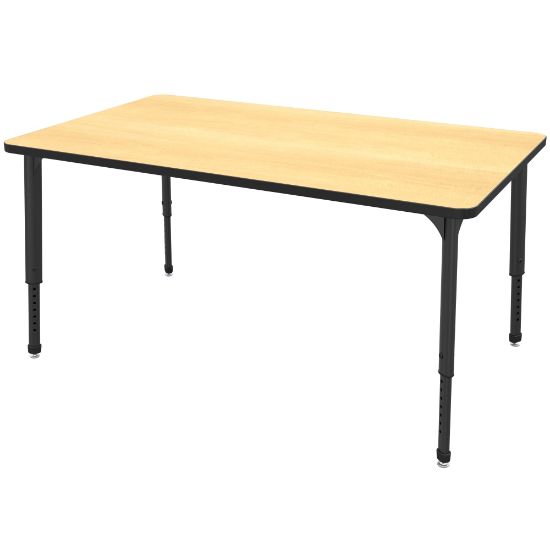 Picture of Marco Group Apex Series Rectangle Adjustable Table, 30inH 60inW x 30inD, Maple/Black