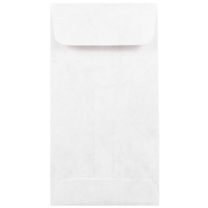 Picture of JAM Paper Tyvek Coin Envelopes, #7, Gummed Seal, White, Pack Of 50 Envelopes