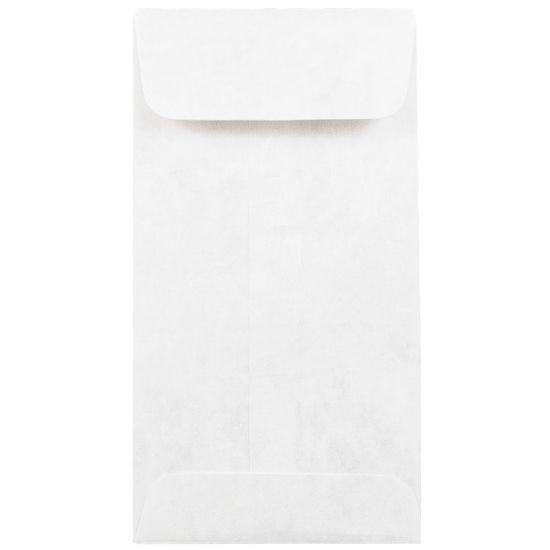 Picture of JAM Paper Tyvek Coin Envelopes, #7, Gummed Seal, White, Pack Of 50 Envelopes