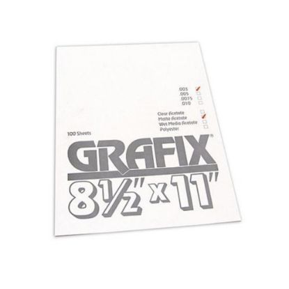 Picture of Grafix Matte Acetate Sheets, 8 1/2in x 11in, 0.003in Thick, Pack Of 100