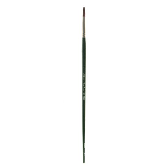 Picture of Silver Brush Ruby Satin Series Long-Handle Brush, 2500, Size 4, Round, Synthetic Bristles, Deep Green/Silver