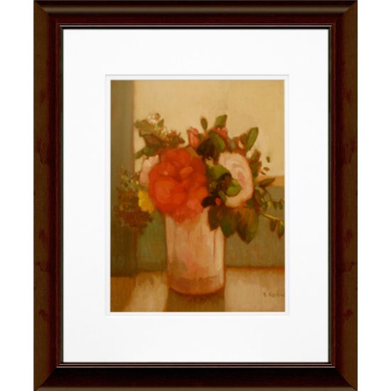 Picture of Timeless Frames Floral Katrina Brown Wall Artwork, 20in x 16in, Red And White Flowers II