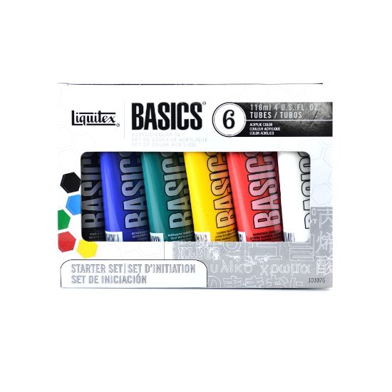 Picture of Liquitex Basics Value Series Acrylic Colors, 4 Oz, Assorted Colors, Set Of 6