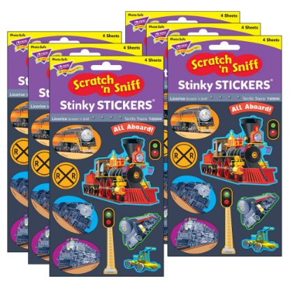 Picture of Trend Stinky Stickers, Terrific Trains/Licorice, 40 Stickers Per Pack, Set Of 6 Packs