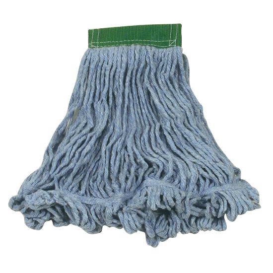 Picture of Rubbermaid Wet Mop Head, Super Stitch, Cotton Blend, Medium, Blue, Case Of 6