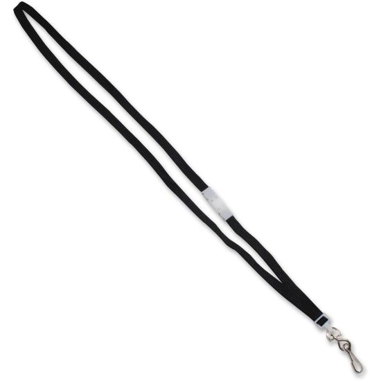 Picture of Advantus 36in Deluxe Breakaway Neck Lanyard with J-Hook - 24 / Box - 36in Length - Black - Nylon, Metal