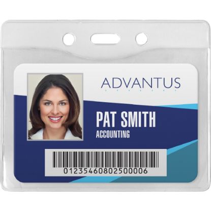 Picture of Advantus Horizontal Security Badge Holder - Vinyl - 50 / Box