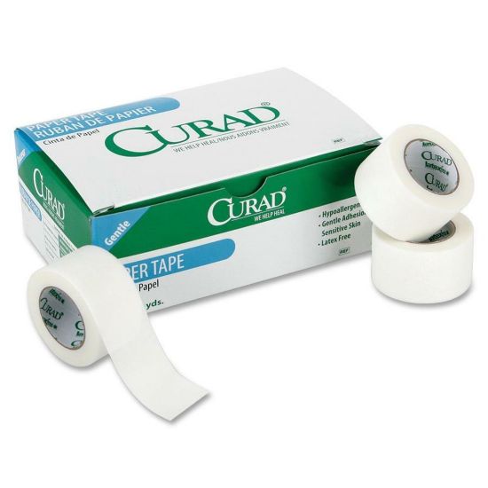 Picture of Curad Paper Adhesive Tape, 1in x 10 Yd, White, Box Of 12