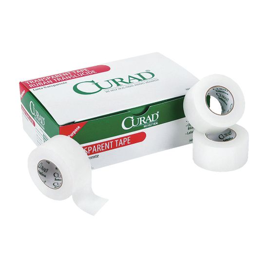 Picture of CURAD Transparent Adhesive Tape, 1in x 10 Yd, White, Box Of 12