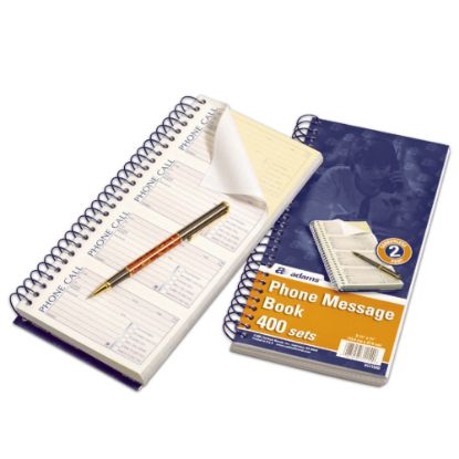 Picture of Adams Phone Message Books, 11in x 5 1/2in, 100 Pages, White/Canary Yellow, Pack Of 5