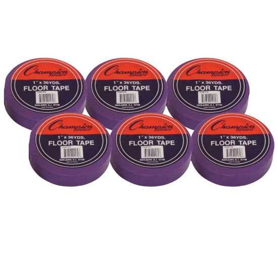 Picture of Champion Sports Floor Marking Tape, 1in x 36 yd., Purple, Pack Of 6 Rolls