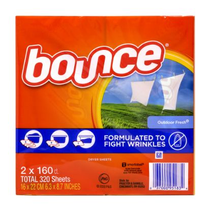 Picture of Bounce Outdoor Fresh Dryer Sheets, 160 Sheets Per Pack, Case Of 2 Packs