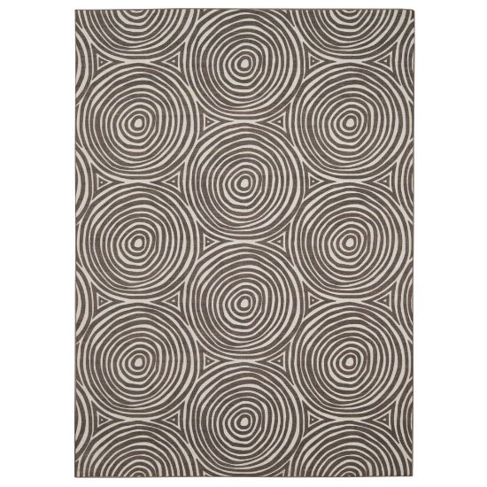 Picture of Linon Washable Outdoor Area Rug, Wycklow, 5ft x 7ft, Ivory/Brown