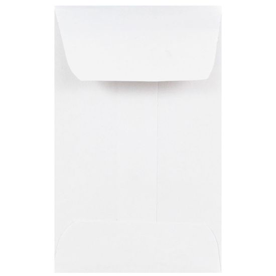 Picture of JAM Paper Coin Envelopes, #1, Gummed Seal, White, Pack Of 100 Envelopes