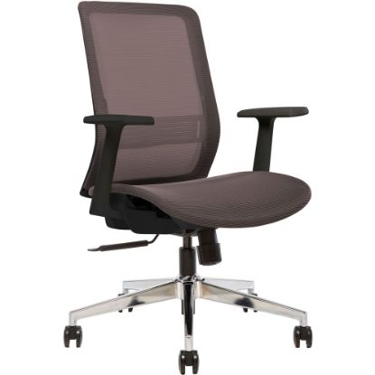 Picture of Sinfonia Sing Ergonomic Mesh Mid-Back Task Chair, Fixed T-Arms, Copper/Black