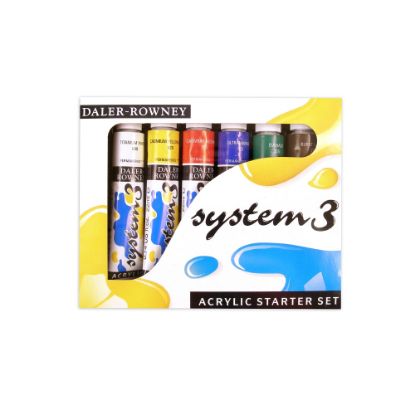 Picture of Daler-Rowney System 3 Acrylic Paint Set, Starter Set, 22 mL, Pack Of 6