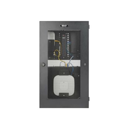 Picture of Tripp Lite SmartRack 3U Low-Profile Vertical-Mount Switch-Depth Wall-Mount Structured Wiring Enclosure, Adjustable Equipment Brackets - Network device enclosure - wall mountable - black - 3U - 19in