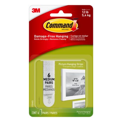 Picture of Command Medium Picture Hanging Strips, 6 Pairs (12 Command Strips), Damage Free Organizing of Dorm Rooms