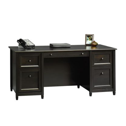 Picture of Sauder Edge Water 66inW Executive Computer Desk, Estate Black