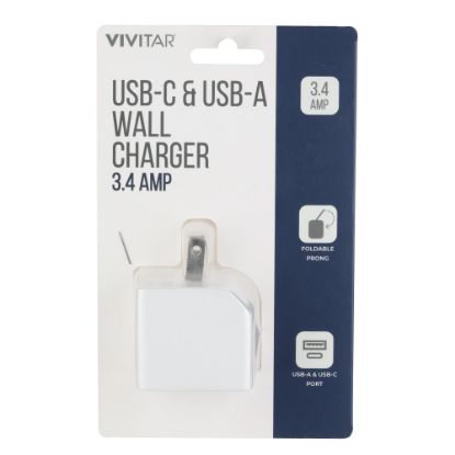 Picture of Vivitar USB-C And USB-A Wall Charger, White, NIL6004-WHT-STK-24