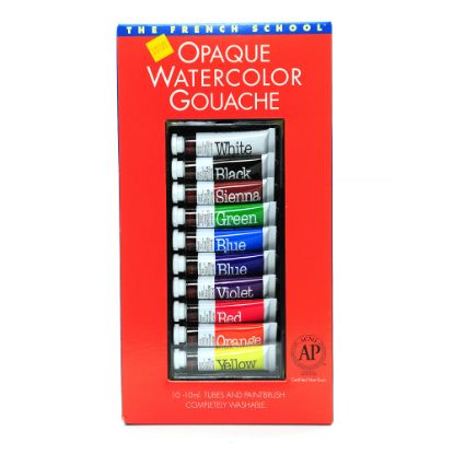 Picture of Savoir-Faire The French School Opaque Watercolor Gouache Tube Set, 10 mL, Set Of 10