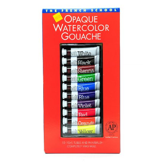 Picture of Savoir-Faire The French School Opaque Watercolor Gouache Tube Set, 10 mL, Set Of 10