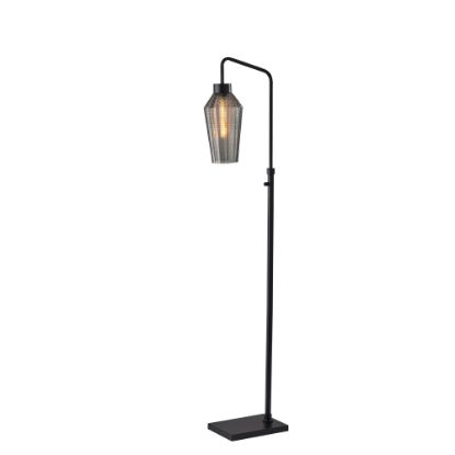 Picture of Adesso Belfry Floor Lamp, 62inH, Smoke Shade/Black Base