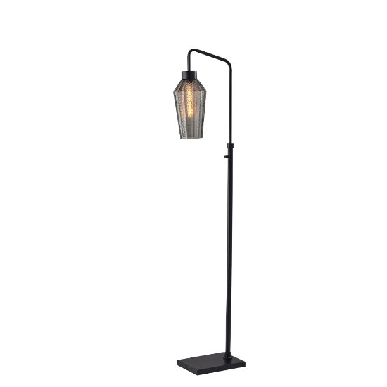 Picture of Adesso Belfry Floor Lamp, 62inH, Smoke Shade/Black Base