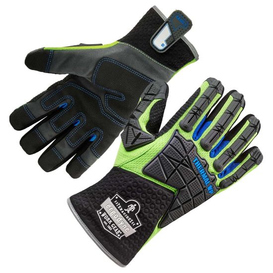 Picture of Ergodyne ProFlex 925WP Performance Dorsal Impact-Reducing Thermal Waterproof Gloves, Small, Lime