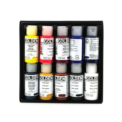 Picture of Golden Principal 10 Fluid Acrylic Set, 1 Oz, Set Of 10