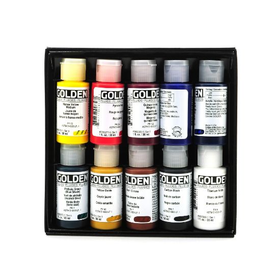 Picture of Golden Principal 10 Fluid Acrylic Set, 1 Oz, Set Of 10