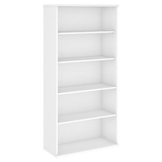 Picture of Bush Business Furniture Studio C 73inH 5-Shelf Bookcase, White, Standard Delivery