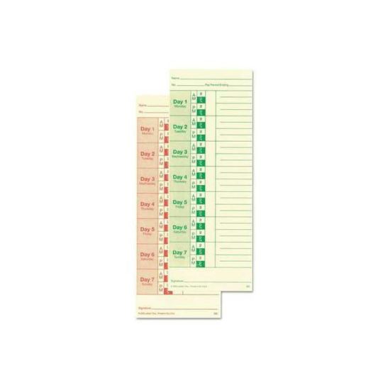 Picture of Lathem Time Cards, Weekly, 2-Sided, 3 3/8in x 9in, Box Of 100