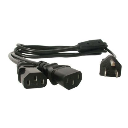 Picture of StarTech.com NEMA 5-15P to 2x C13 Computer Power Y-Cord, 6 ft