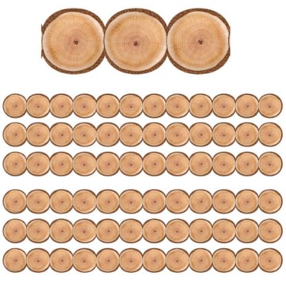 Picture of Eureka School Extra-Wide Deco Trim, A Close-Knit Class Natural Wood Circles, 37' Per Pack, Set Of 6 Packs