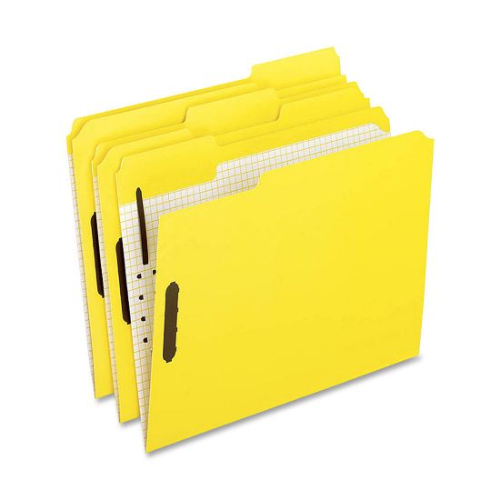 Picture of Oxford 1/3-Cut Color Fasteners Folders, Letter Size, Yellow, Box Of 50