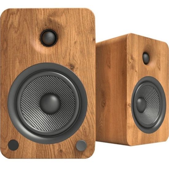 Picture of Kanto YU6 Bluetooth Speaker System - 100 W RMS - Walnut - Bookshelf - 50 Hz to 20 kHz