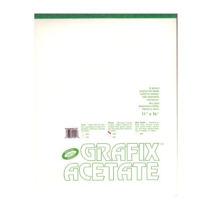 Picture of Grafix Matte Acetate Film Pad, 11in x 14in, 0.003in Thick, 25 Sheets