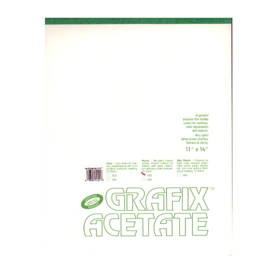 Picture of Grafix Matte Acetate Film Pad, 11in x 14in, 0.003in Thick, 25 Sheets