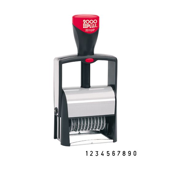 Picture of 2000Plus Self-Inking Numbering Stamp, 10-Number Bands, 3/16in x 1 5/8in, Black Ink