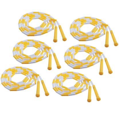 Picture of Champion Sports Plastic Segmented Jump Ropes, 8ft, Yellow/White, Pack Of 6 Jump Ropes