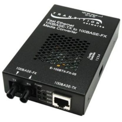 Picture of Transition Networks E-100BTX-FX-05(SMHT) Fast Ethernet Media Converter - 1 x RJ-45 , 1 x SC - 100Base-TX, 100Base-FX - External, Wall-mountable