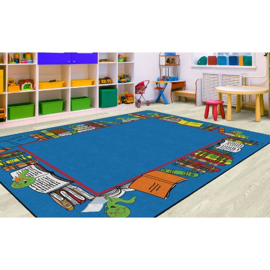 Picture of Flagship Carpets Bookworm Border, Rectangle, 10ft 9in x 13ft 2in, Multicolor