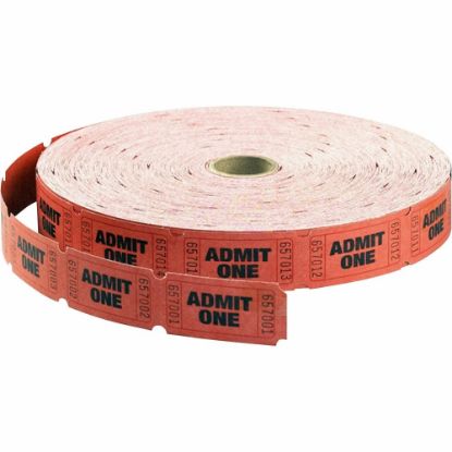 Picture of Maco Admit One Single Roll Tickets - Red - 2000/Roll