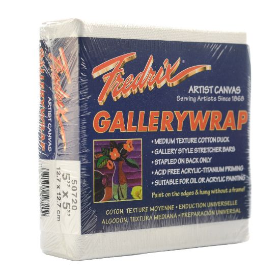 Picture of Fredrix Gallerywrap Stretched Canvases, 5in x 5in x 1in, Pack Of 2