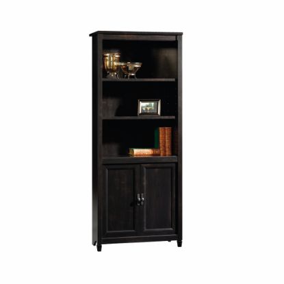 Picture of Sauder Edge Water 71 7/8inH 5-Shelf Cottage Library With Doors, Black/Dark Finish, Standard Delivery