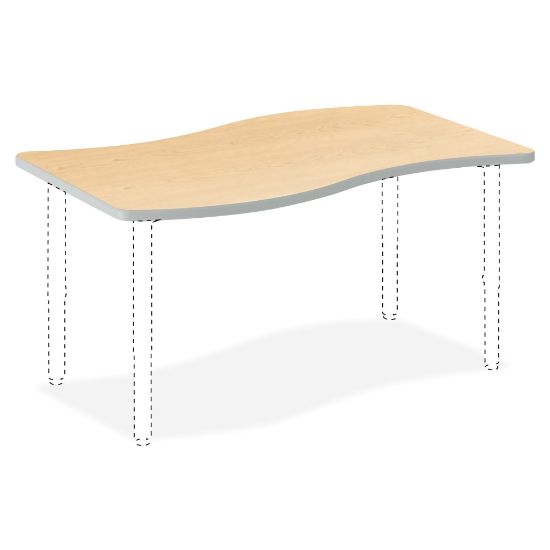 Picture of HON Build Series Ribbon-Shape Table Top, 1 1/8inH x 54inW x 30inD, Maple